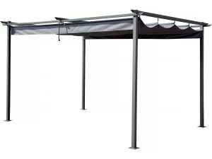 Pérgula com teto retrátil - 3 x 4 m - Cinza