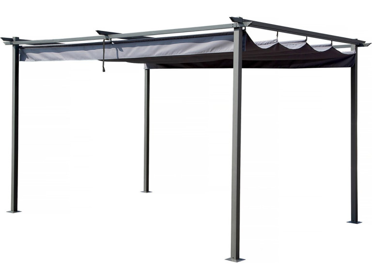 Pérgula com teto retrátil - 3 x 4 m - Cinza