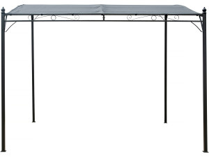 Pérgula metálica inclinada inclinada - 3 x 2,5 m - Cinza