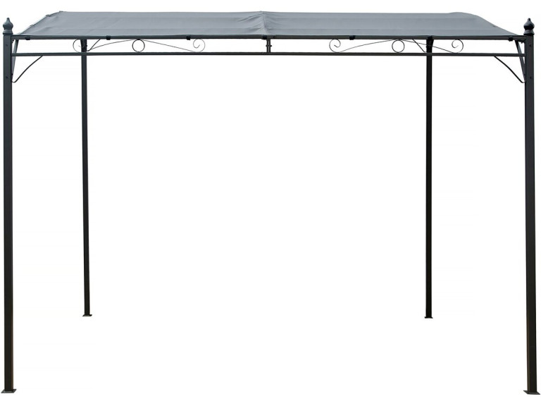 Pérgula metálica inclinada inclinada - 3 x 2,5 m - Cinza