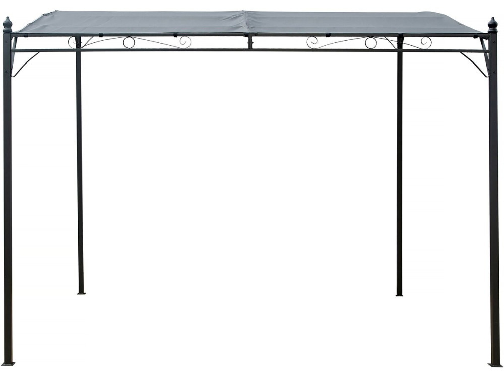 Pérgula metálica inclinada inclinada - 3 x 2,5 m - Cinza
