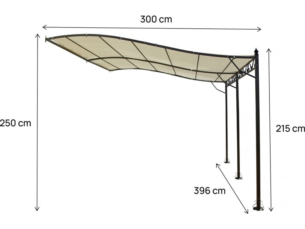 Gazebo metálico - 3 x 4 m - Bege