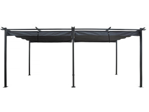 Pérgola metálica com teto retrátil - 3 x 6 m - Antracite