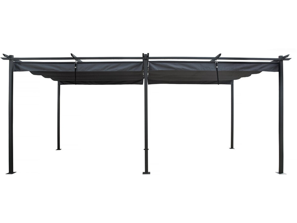 Pérgola metálica com teto retrátil - 3 x 6 m - Antracite
