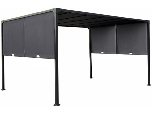Pérgola com teto metálico deslizante "Courtenay" - 3 x 4 m - Cinzento