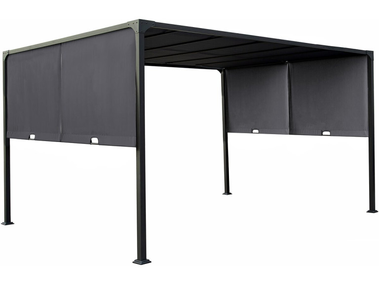 Pérgola com teto metálico deslizante "Courtenay" - 3 x 4 m - Cinzento