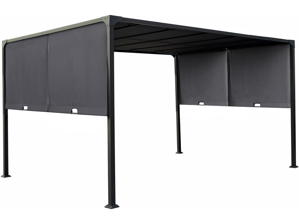 Pérgola com teto metálico deslizante "Courtenay" - 3 x 4 m - Cinzento