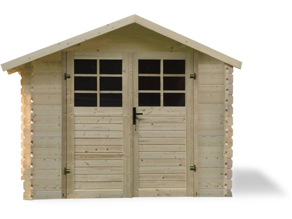 Telheiro tradicional de madeira para jardim - 8,88 m2 - 2,98 x 2,98x 2,18 m - 28 mm