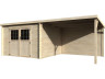 Telheiro de madeira "Eden" com extensão - 18,02 m² - 6,05 x 2,98 x 2,09 m - 28 mm