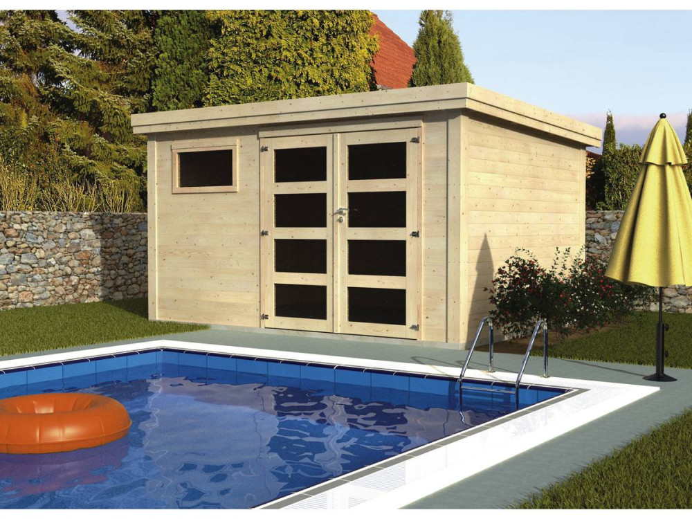 Barracão de madeira para jardim "Paolo" - 10 m² - 3,65 x 2,75 x 2,16 m - 28 mm