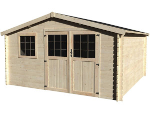 Telheiro de madeira para jardim "Vallauris" - 15,84 m² - 3,98 x 3,98 x 2,29 m - 34 mm