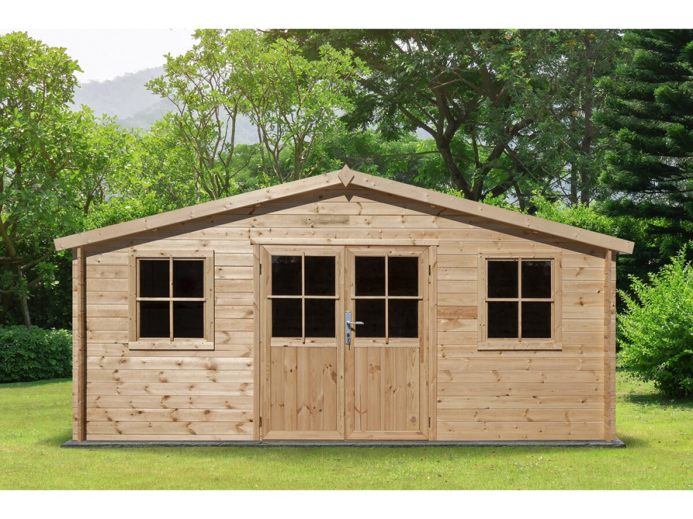 Casinha de jardim em madeira "Alex" - 20,20 m² - 4,80 x 4,00 x 2,39 m - 28 mm