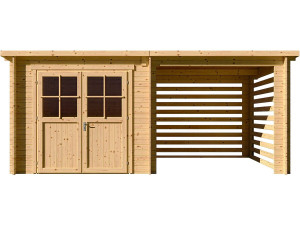 Telheiro de madeira para jardim com telheiro "Aureval" - 11m² - 2,24 x 5,01 x 2,07 m - 28 mm