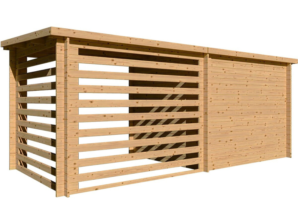 Telheiro de madeira para jardim com telheiro "Aureval" - 11m² - 2,24 x 5,01 x 2,07 m - 28 mm