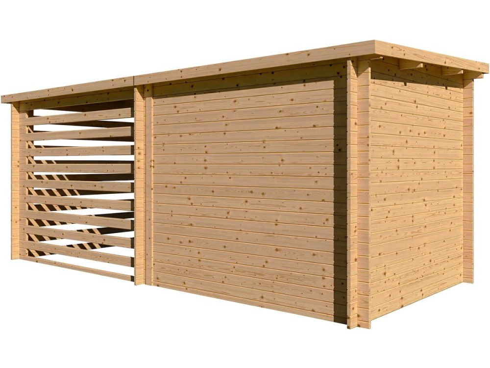 Telheiro de madeira para jardim com telheiro "Aureval" - 11m² - 2,24 x 5,01 x 2,07 m - 28 mm