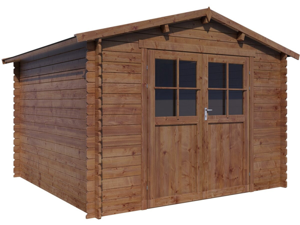 Telheiro de madeira para jardim "Willow" - 9,3 m² - 28 mm - Castanho