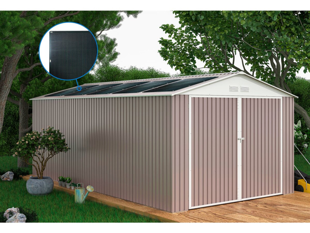 Garagem metálica "Nevada" - 15,36m² com painéis solares