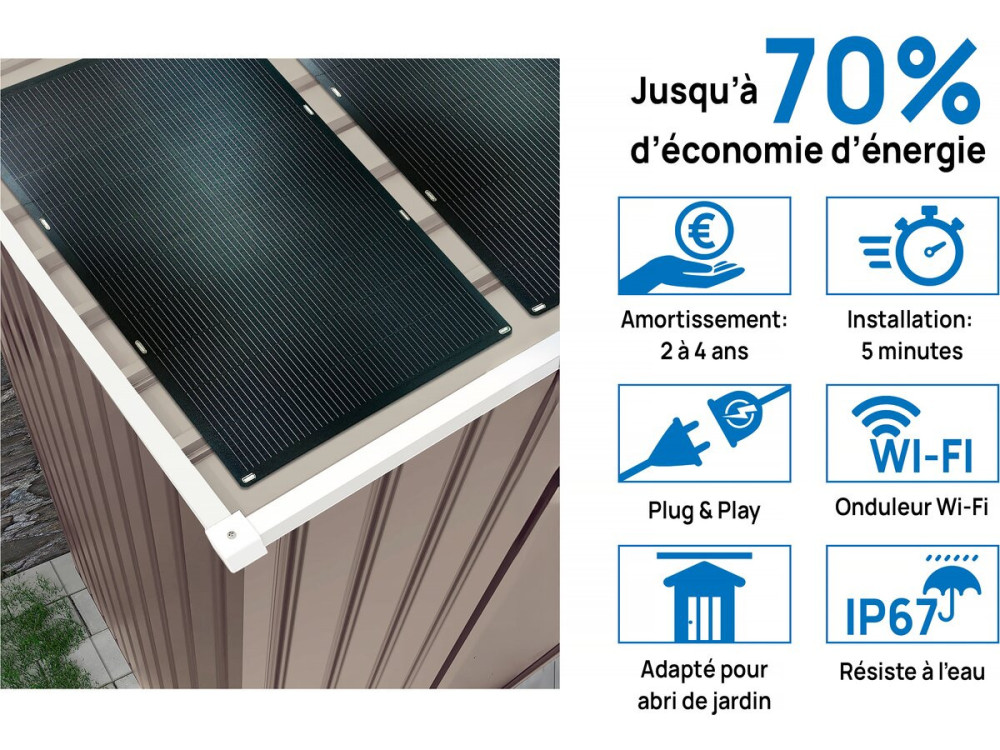 Garagem metálica "Nevada" - 15,36m² com painéis solares