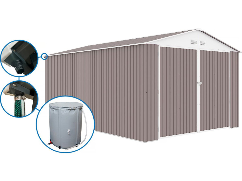 Garagem metálica “Nevada” - 18,56m² com calha e coletor de água