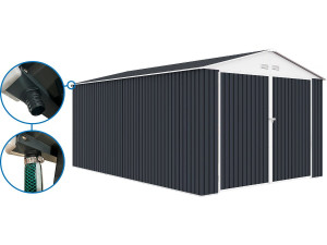 Garagem metálica "Houston" - 18,56m² com calha - Antracite