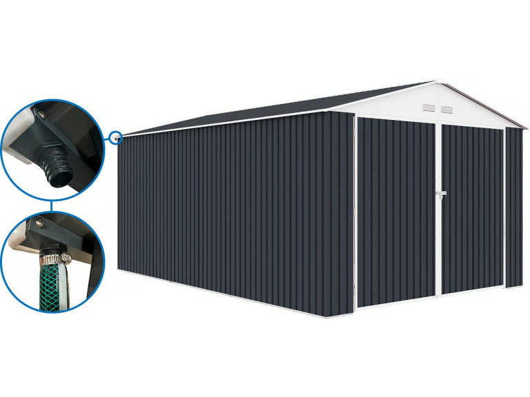 Garagem metálica "Houston" - 18,56m² com calha - Antracite