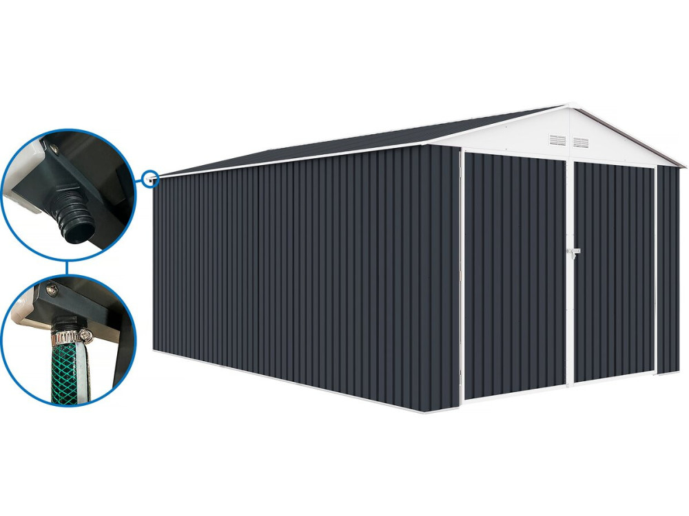 Garagem metálica "Houston" - 18,56m² com calha - Antracite