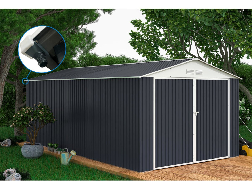 Garagem metálica "Houston" - 18,56m² com calha - Antracite