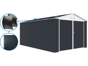 Garagem metálica “Houston” - 18,56 m² com painel solar - Antracite