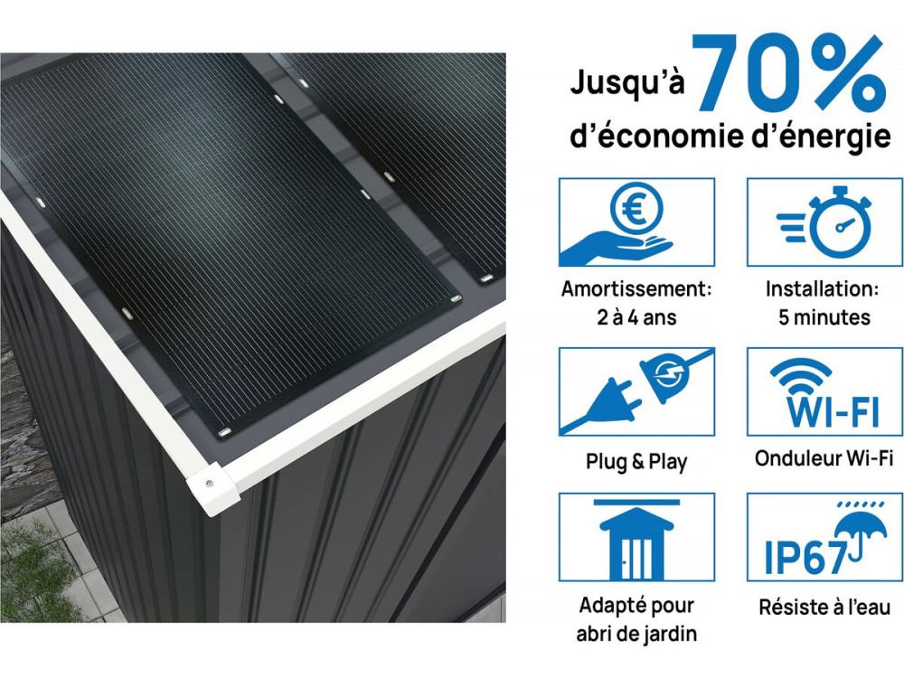Garagem metálica “Houston” - 18,56 m² com painel solar - Antracite
