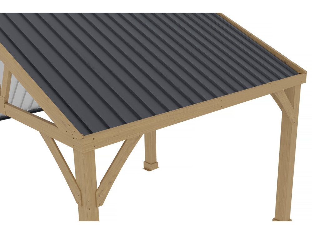 Conjunto de 12 painéis de revestimento em aço galvanizado "Atlanta" - 129 x 42 cm - Cinzento