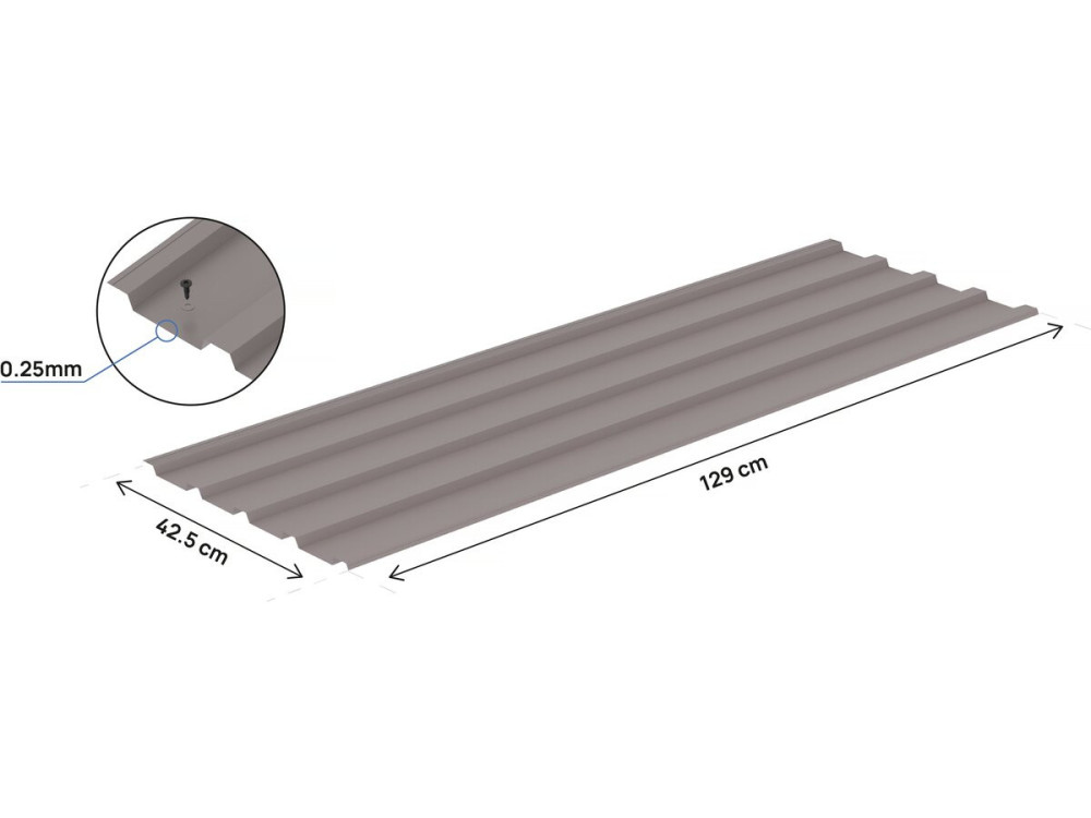 Conjunto de 12 painéis de revestimento em aço galvanizado "Atlanta" - 129 x 42 cm - Taupe