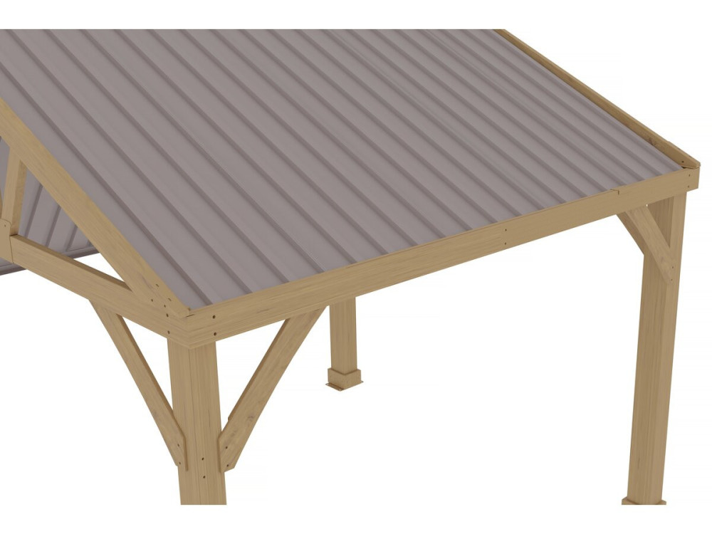 Conjunto de 12 painéis de revestimento em aço galvanizado "Atlanta" - 129 x 42 cm - Taupe