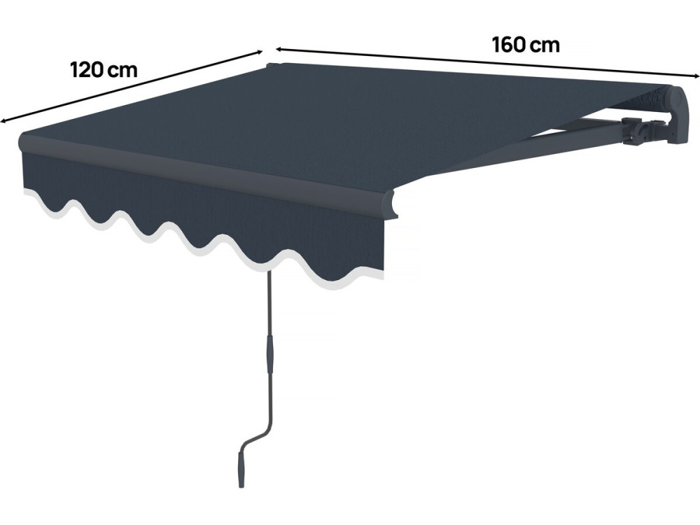 Toldo de alumínio "Ombra 1" - 160 x 120 cm - Cinza