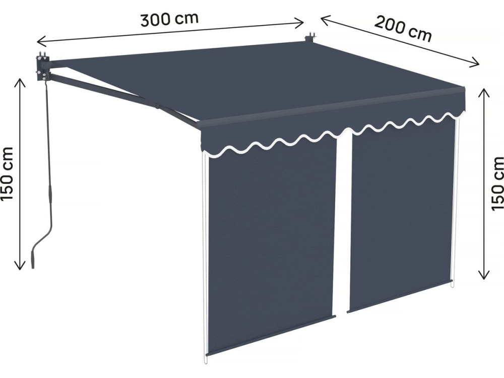 Toldo "Shadow" com saia de alumínio 2 x 3 m - Cinzento antracite