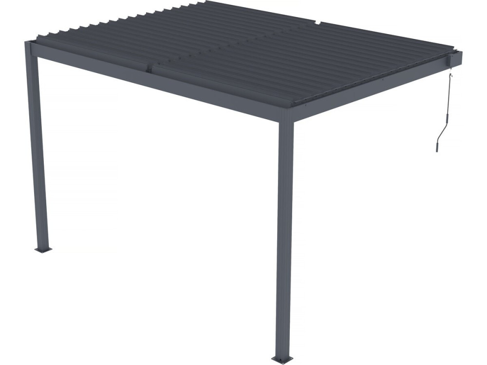 Pérgula bioclimática inclinada com LED "Windsor" - 3 x 4 m - Antracite