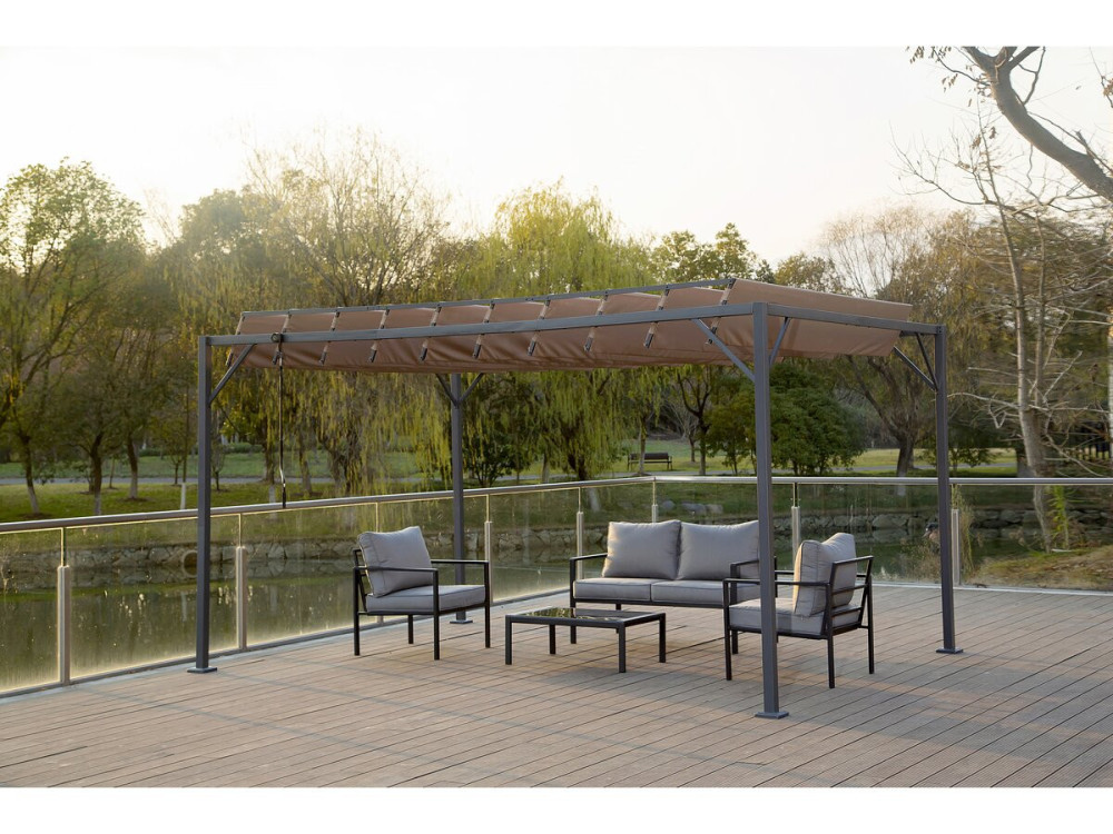 Pérgula de tecido bioclimático "Lodge" 3 x 4 m - Taupe