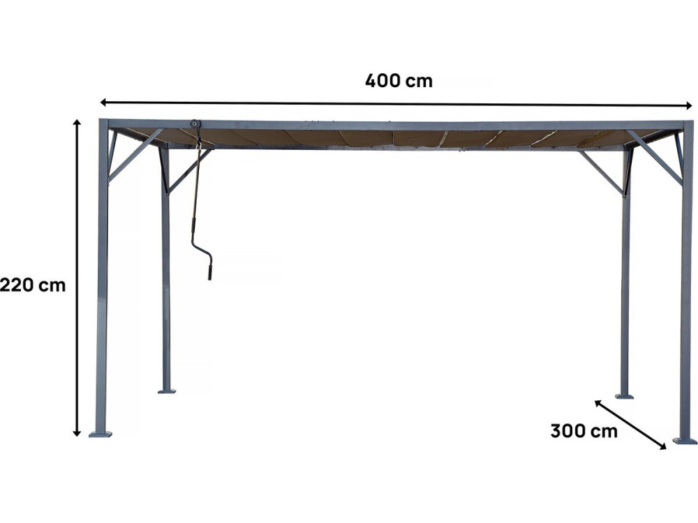 Pérgula de tecido bioclimático "Lodge" 3 x 4 m - Taupe