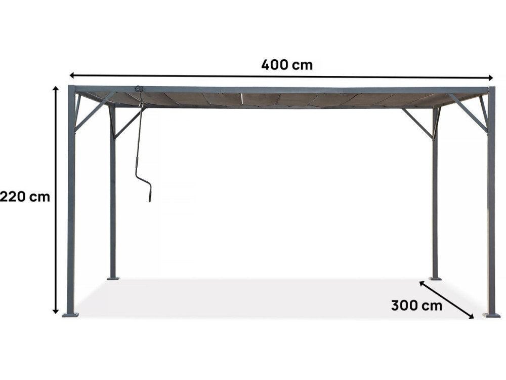Pérgula bioclimática em tecido "Lodge" 3 x 4 m - Antracite