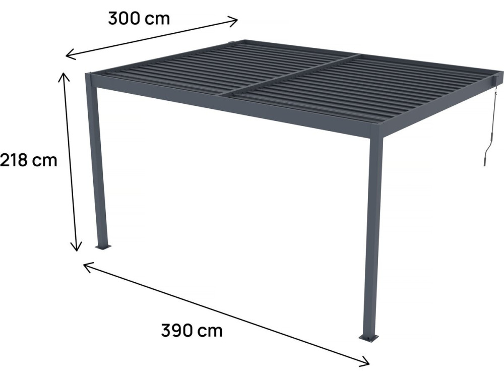 Pérgula em Alumínio "Windsor" - Cinzento Antracite - 3 x 4 m