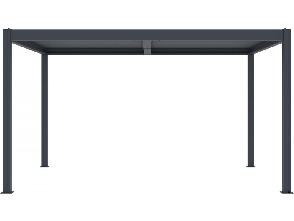 Pérgula bioclimática elétrica com LED "Windsor" em alumínio 3 x 4 - Cinza