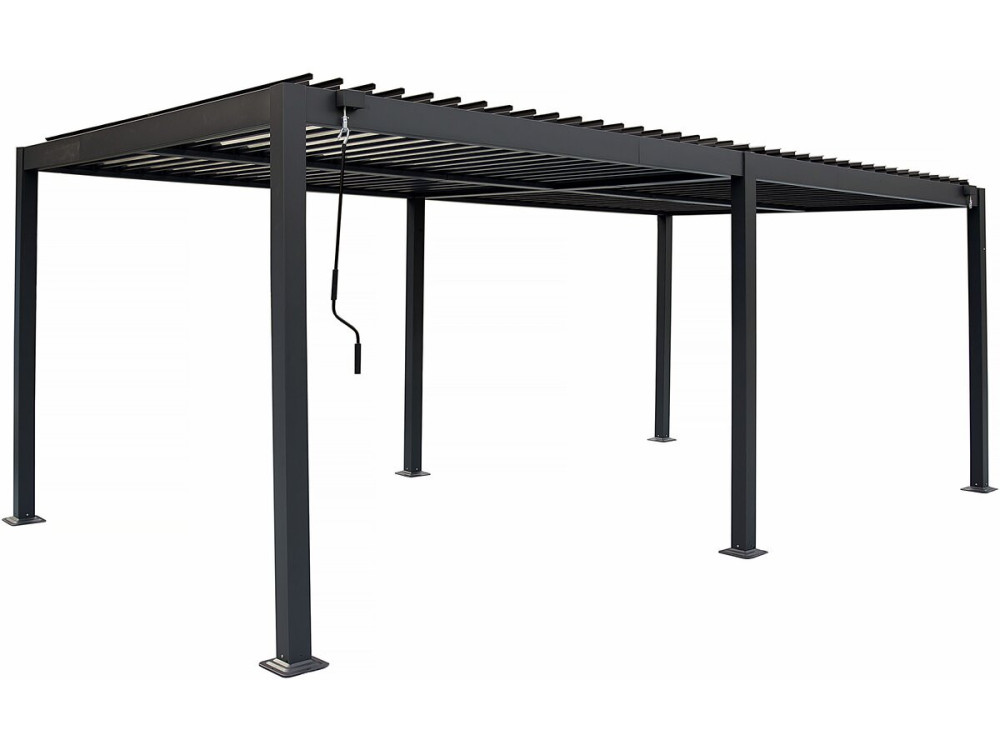 Pérgula bioclimática autoportante de alumínio "Kensington" - 3 x 6 m - Cinzento
