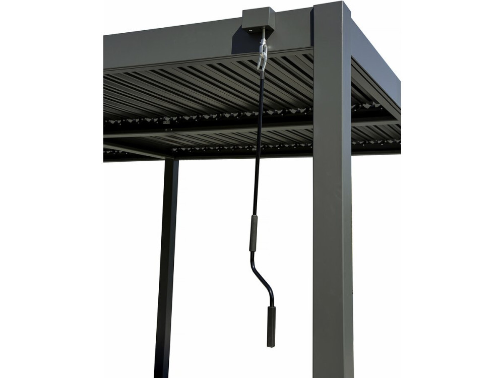 Pérgula bioclimática autoportante de alumínio "Kensington" - 3 x 6 m - Cinzento