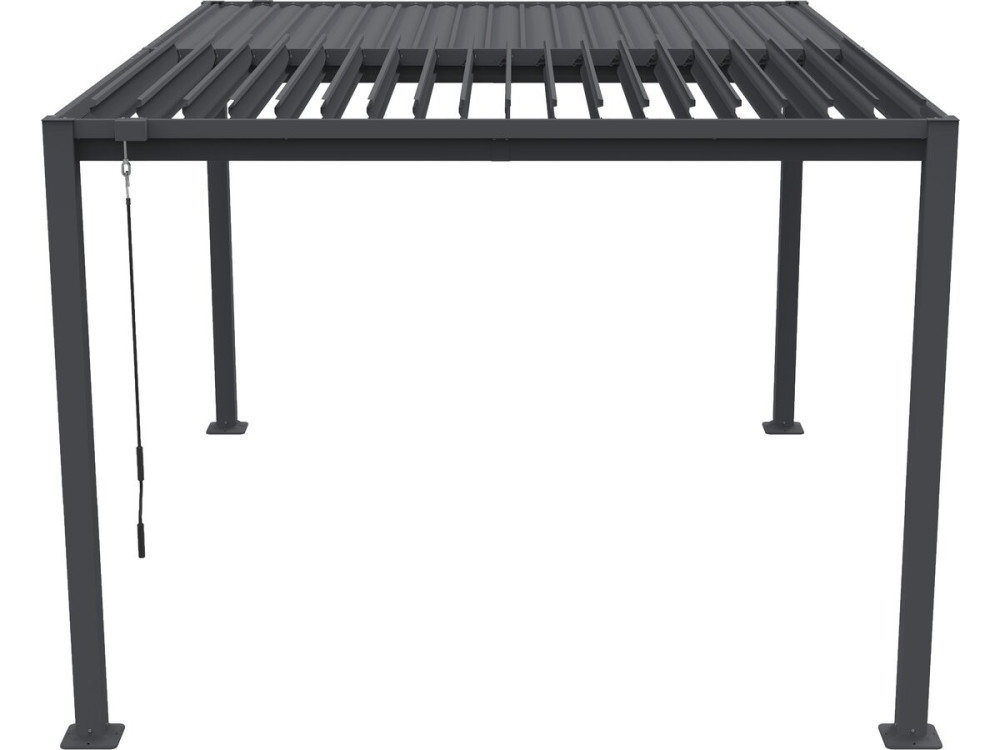 Pérgola bioclimática com cortina de aço galvanizado "Howard" - 3 x 4 m - Cinza