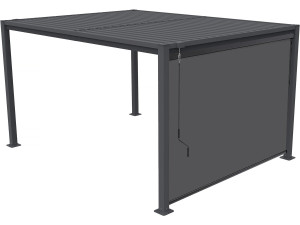 Pérgola bioclimática com toldo em aço galvanizado "Howard" - 3 x 4 m - Cinza