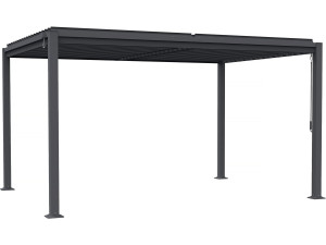 Pérgola bioclimática independente com venezianas ajustáveis ??"Howard" - 3 x 4 m - Cinza