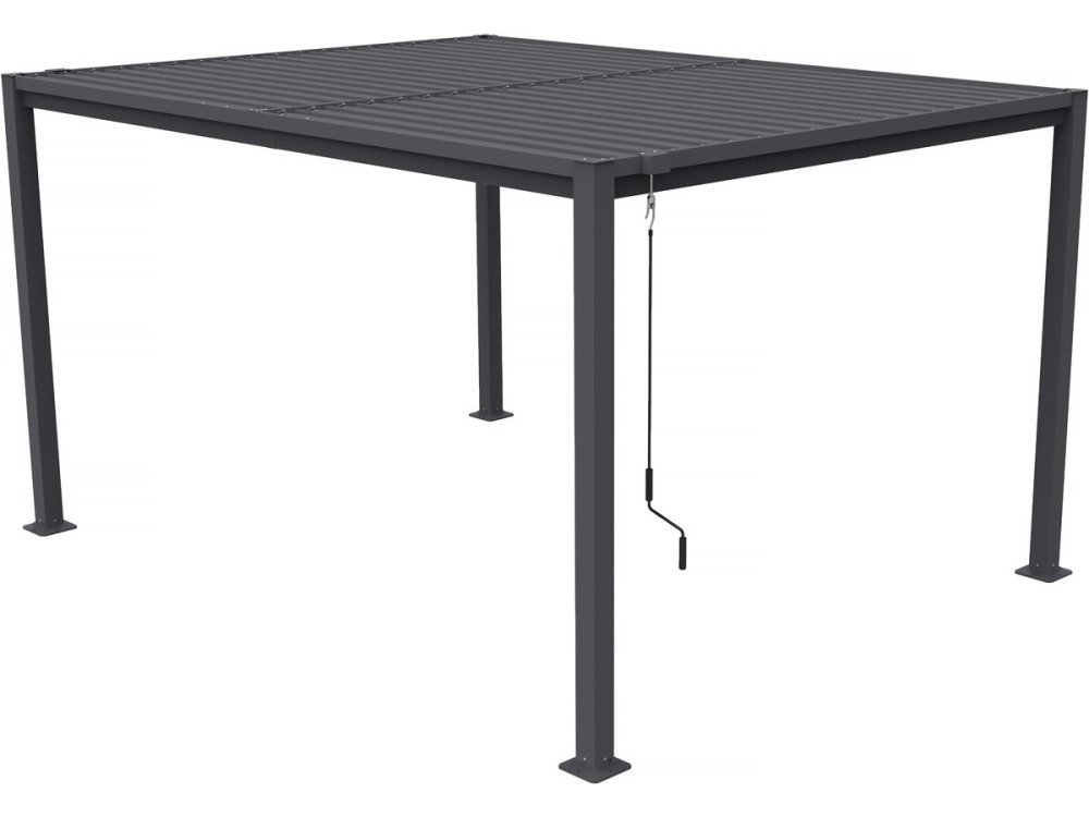 Pérgola bioclimática independente com venezianas ajustáveis ??"Howard" - 3 x 4 m - Cinza
