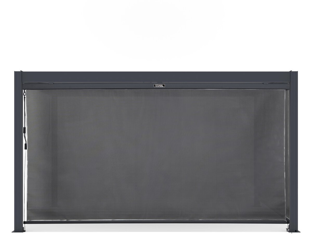 Pérgula bioclimática "Windsor premium" com led e 2 estores de alumínio - 3 x 4 m - Cinzento