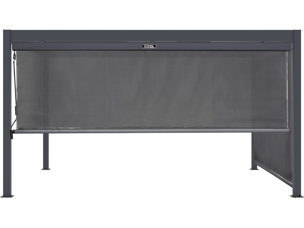 Pérgola bioclimática com 2 toldos de alumínio "Windsor" - 3 x 4 m - Cinzento