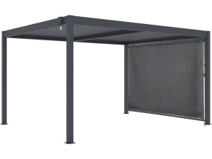 Pérgula bioclimática "Windsor" com toldo em alumínio - 3 x 4 m - Cinzento