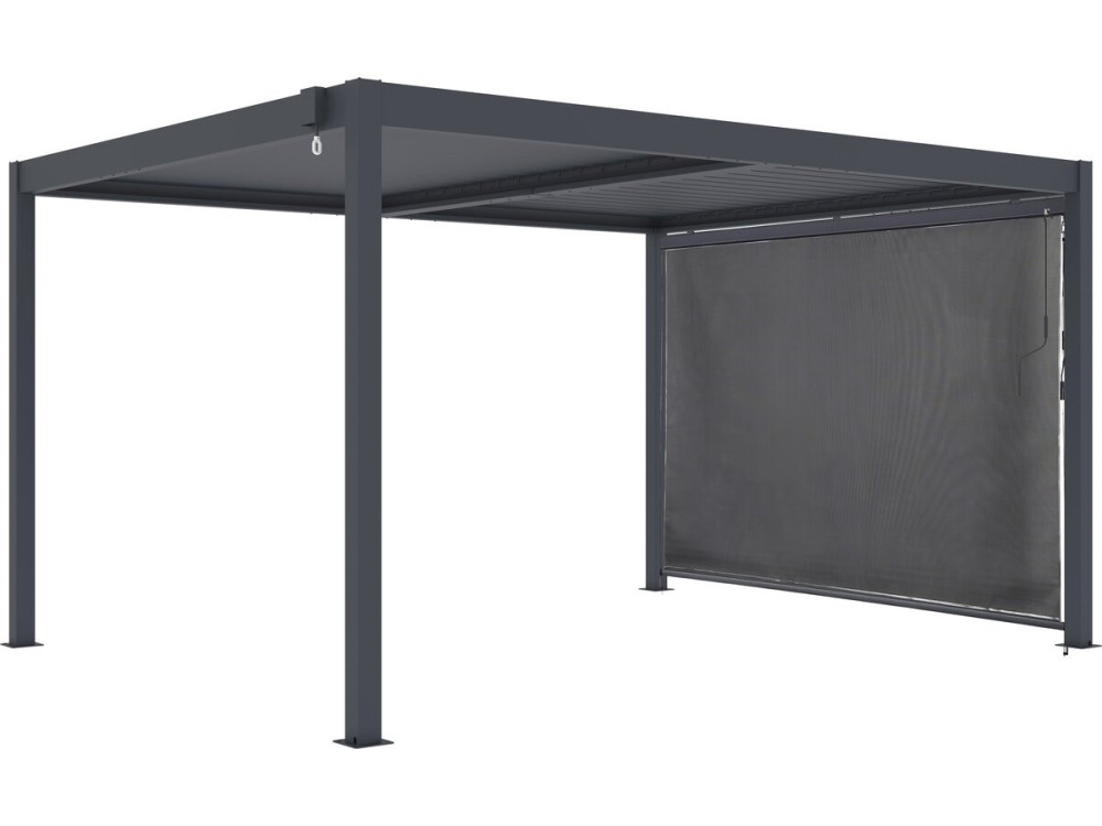 Pérgula bioclimática "Windsor" com toldo em alumínio - 3 x 4 m - Cinzento